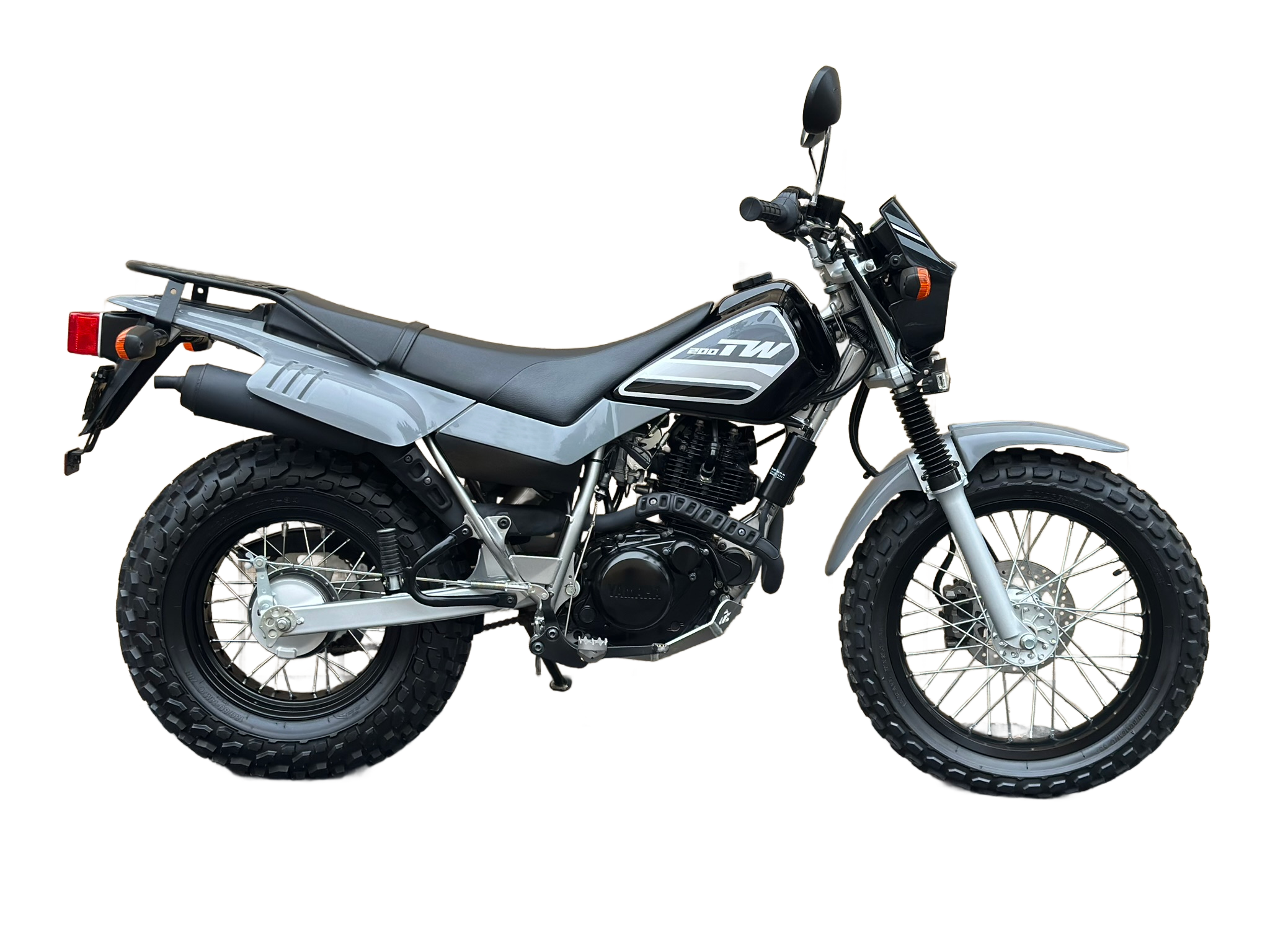 Yamaha TW200 rear luggage rack bike