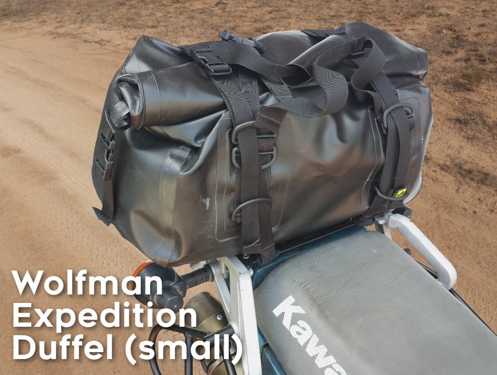 klr650 07 rear luggage rack wolfman expedition bag